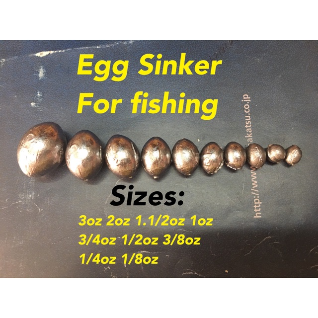 Fishing Egg Sinker 3oz to 1/8oz fishing accessories Shopee Philippines