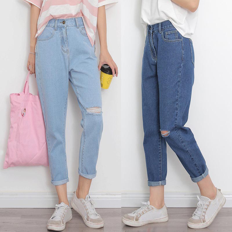 high waisted loose denim jeans