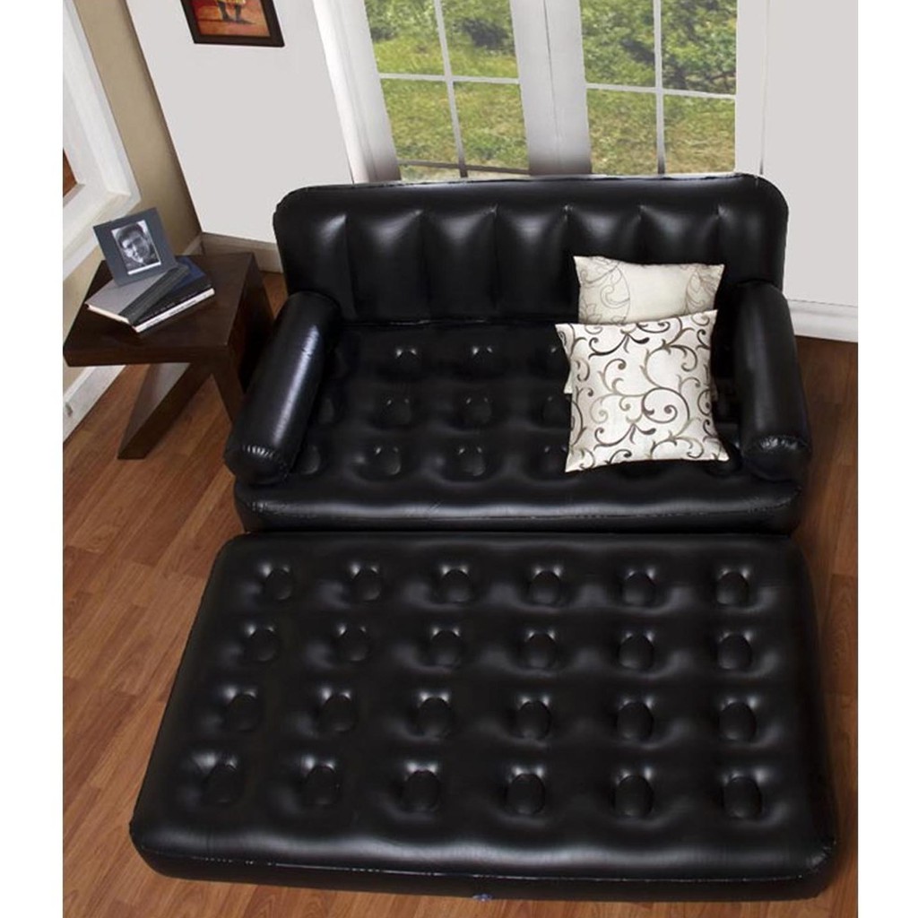 1 Inflatable Sofa Air Bed Couch, 5 In 1 Inflatable Sofa Air Bed Couch With Electric Pump Black