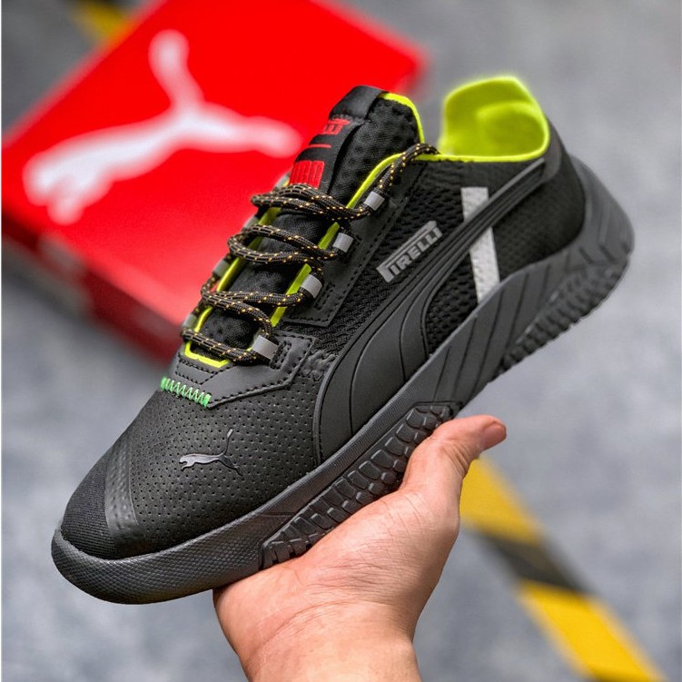 puma black and grey shoes