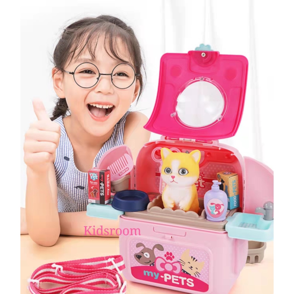 2023Happy Fu Simulation Children Pet Pack Children Play House Toy Space Pack Backpack Shopee