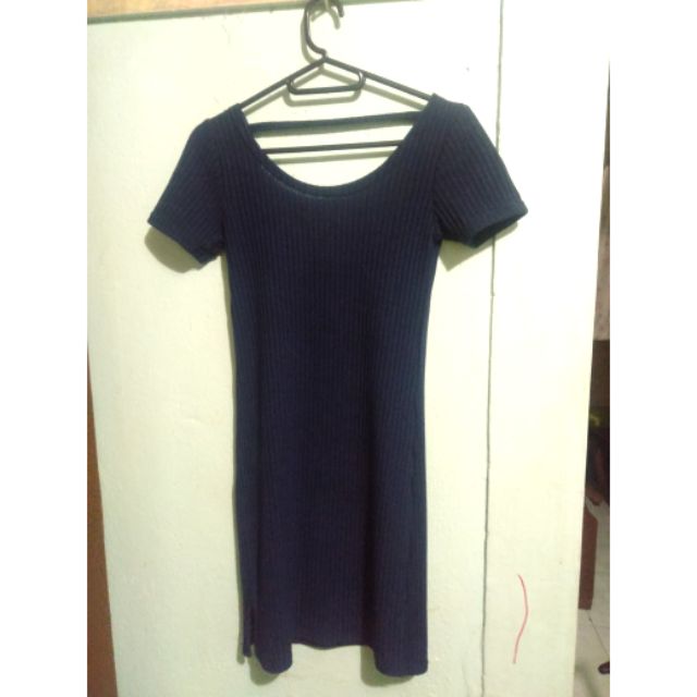 fitted navy blue dress