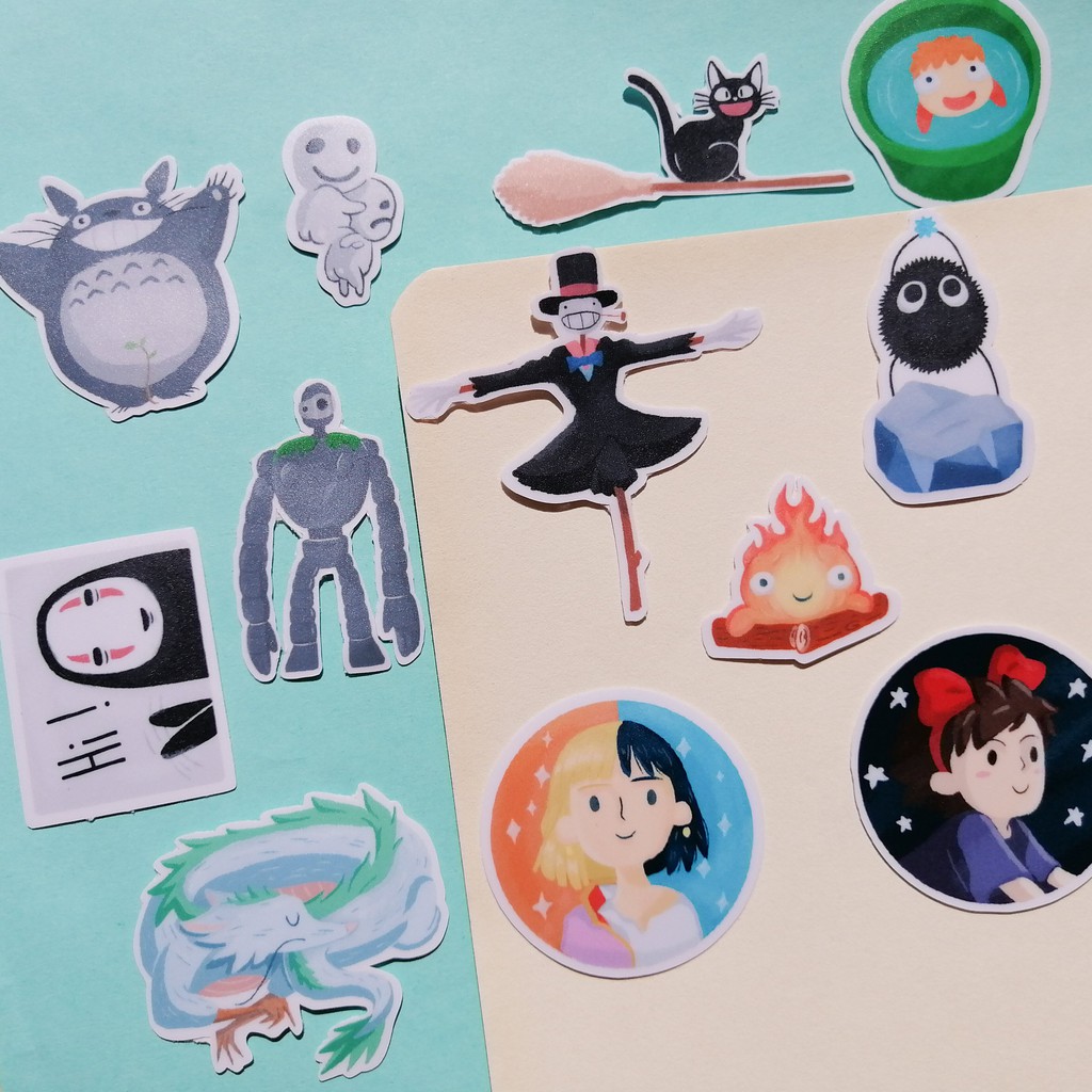 haluh stickers cute studio ghibli waterproof vynil sticker matte