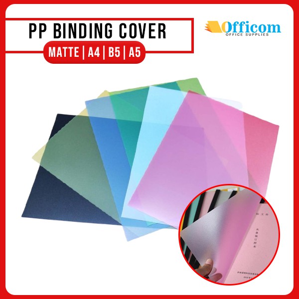 Binding Cover PP Semi Matte A5 | B5 | A4 (10 sheets) Assorted Color ...