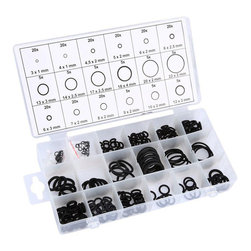 225Pcs Rubber O Ring Assortment Set Hydraulic Plumbing Gasket Seal Kit