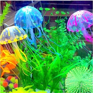 Glowing Effect Fish Tank Decor Aquarium Artificial Silicone Vivid Jellyfish {HDZ} #6