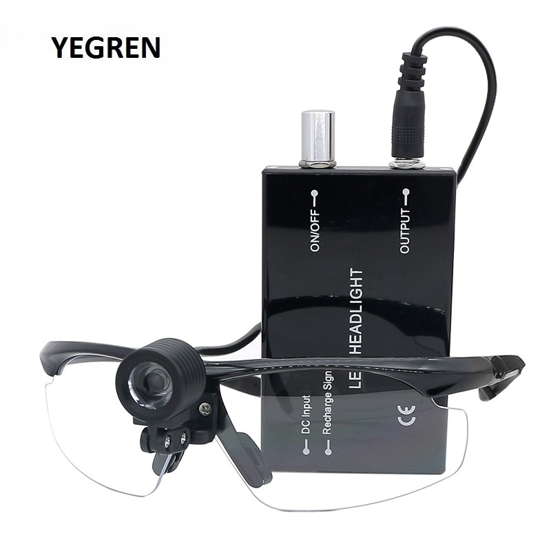 LED Dental Loupe Headlight Ultralight Eyeglasses Adjustable