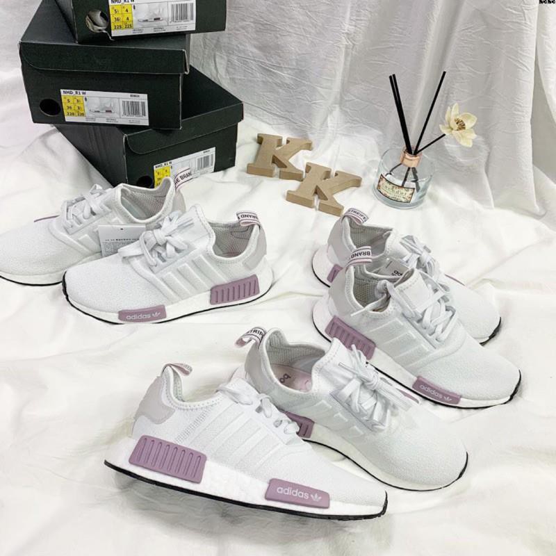 adidas nmd purple and white