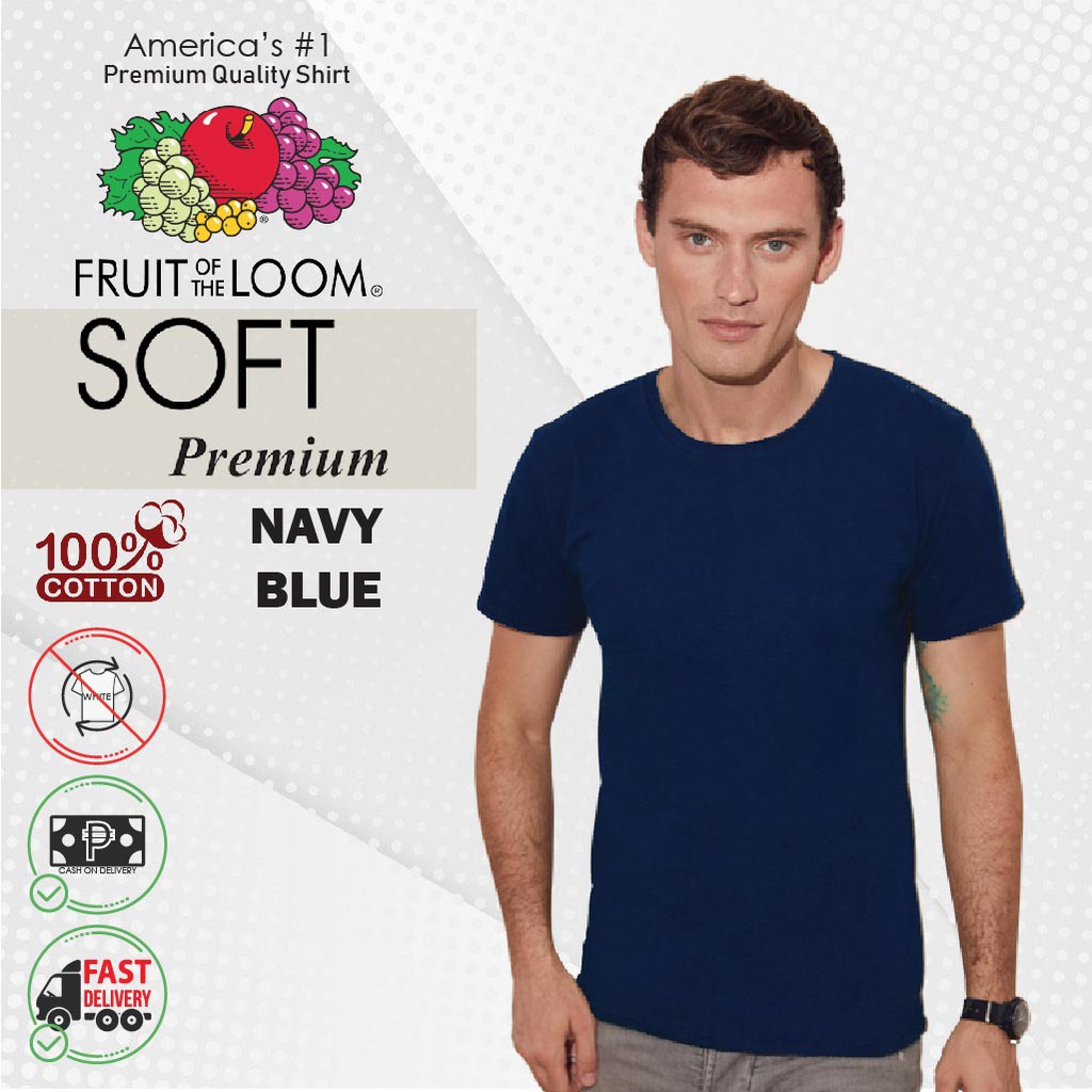 NEW MEN/'S  FRUIT OF THE LOOM NAVY COLOR w// AMERICAN RESOLVE SHORT SLEEVE T/'SHIRT