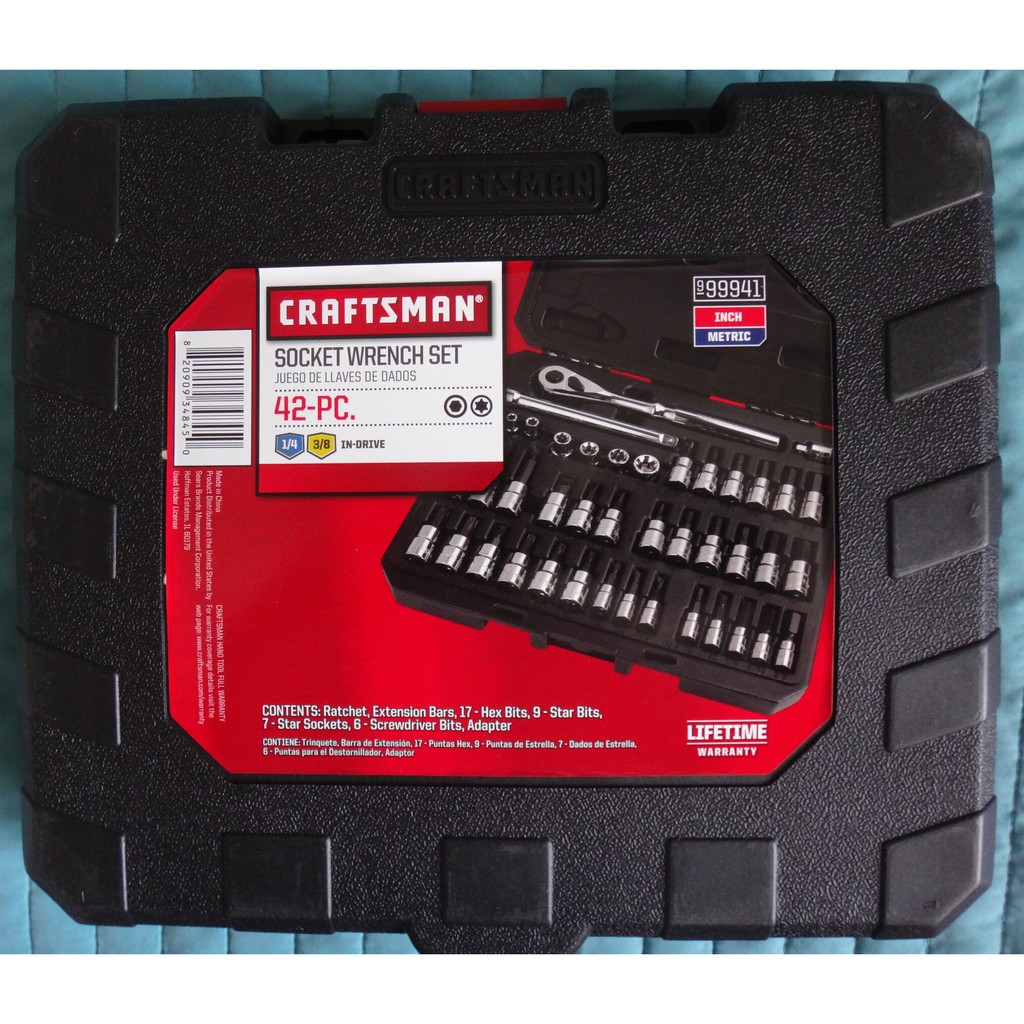 Socket & Socket Wrench Sets Craftsman 42 piece 1/4 and 3/8-inch Drive ...