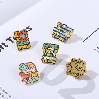 'enjoy The Little Things 'Enamel Lapel Pins 'if Youo Never Try You Never Know' Badge Brooches Jewelry for Backpack Girls Women Clothes #6