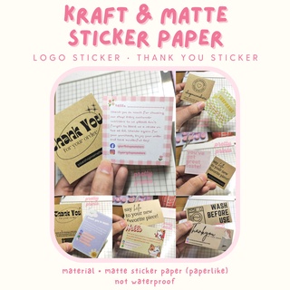 Matte and Kraft Sticker Paper — Thank You Sticker/ Label Sticker/ Logo Sticker/ Product Label