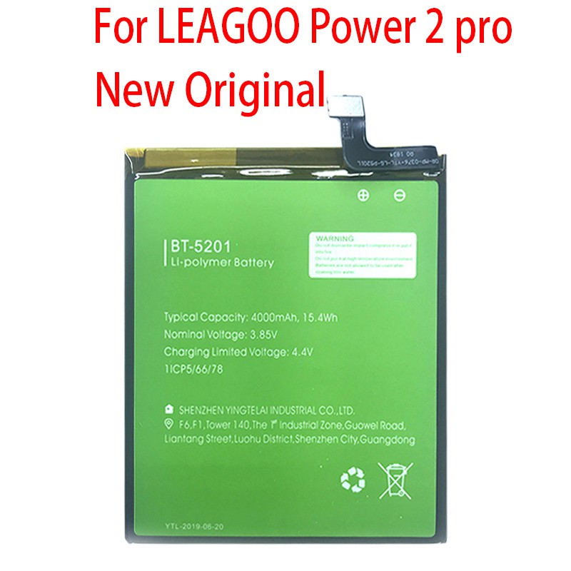 new-original-4000mah-bt-5201-battery-bor-leagoo-power-2-pro-smart-phone