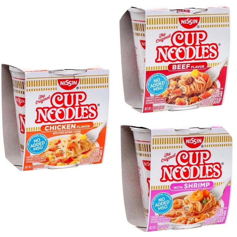 Nissin Shrimp Beef Chicken Cup Noodles 2.25oz | Shopee Philippines