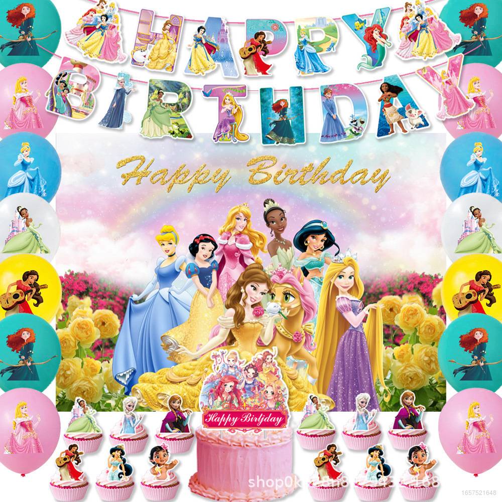 Kira Disney full range princess themed birthday party decorations ...