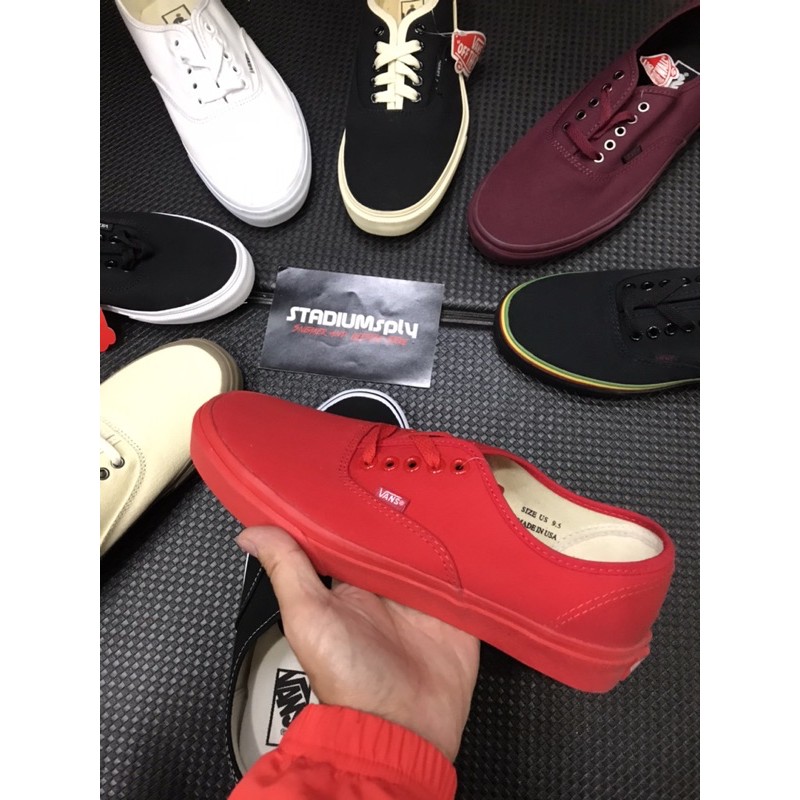 all red authentic vans