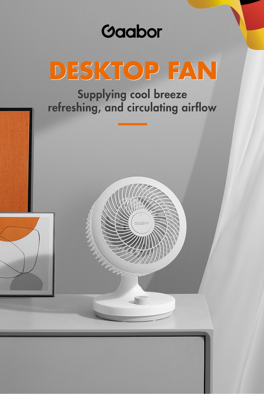Gaabor Compact Electric Desk Fan Low Noise 3D Swing Shopee Philippines