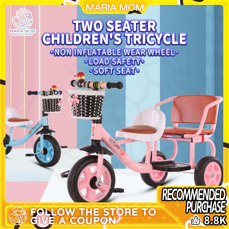 Baby Bike Stroller Bike For Kids 3 Wheels Baby Bike Baby Tricycle Baby Two Seat Three Wheel Bike