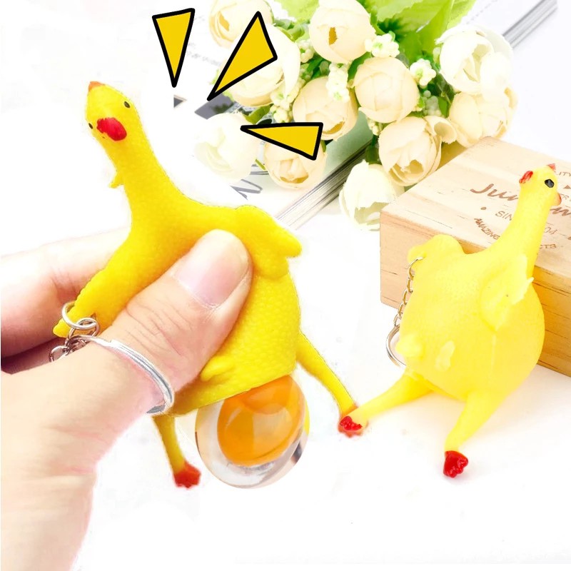 EisEyen Chicken Squishy Squeeze Juguetes con Schlüsselanhänger Keychain Handtaschenanhänger 