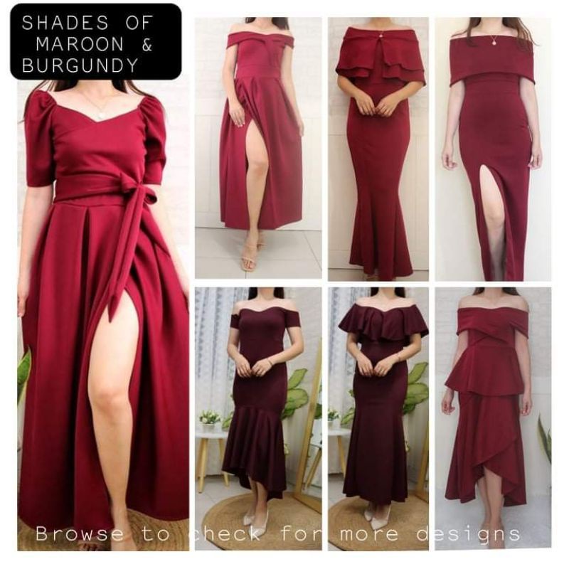 Maroon cocktail dress for wedding best sale