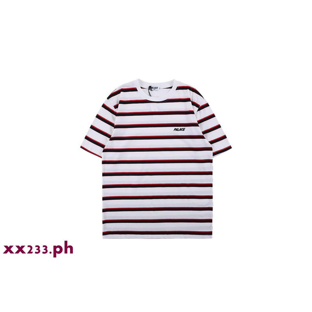 Palace Life Striped Shirt Embroidered Logo Short Sleeved T S Shopee Philippines - palace logo t shirt roblox