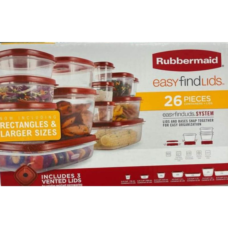 Rubbermaid Easy Find Lids 26Piece Set Shopee Philippines