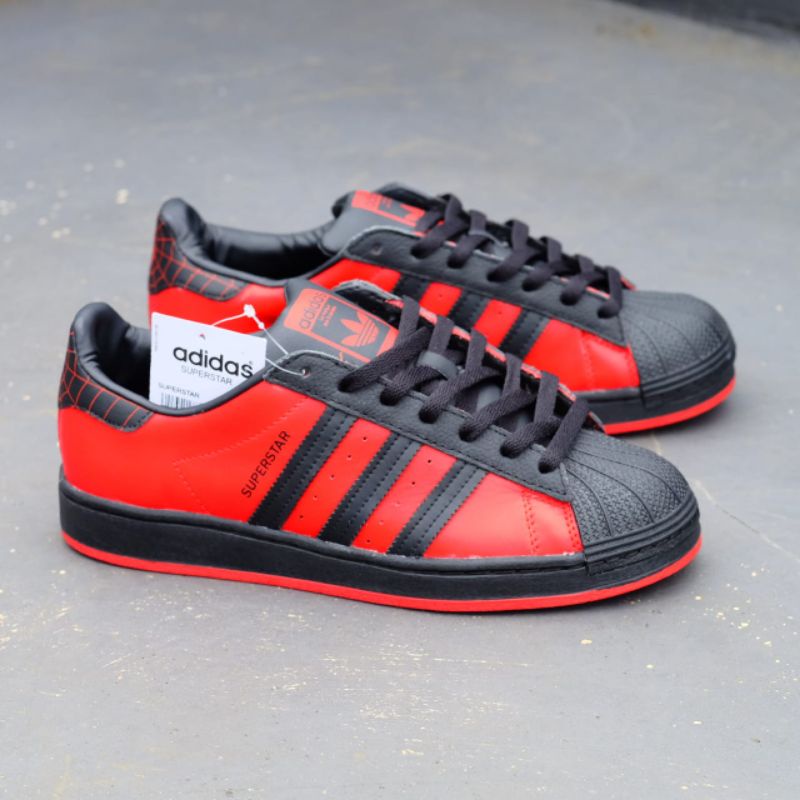 Adidas SUPERSTAR MILES MORALES MARVEL RED BLACK ORIGINAL | Shopee ...