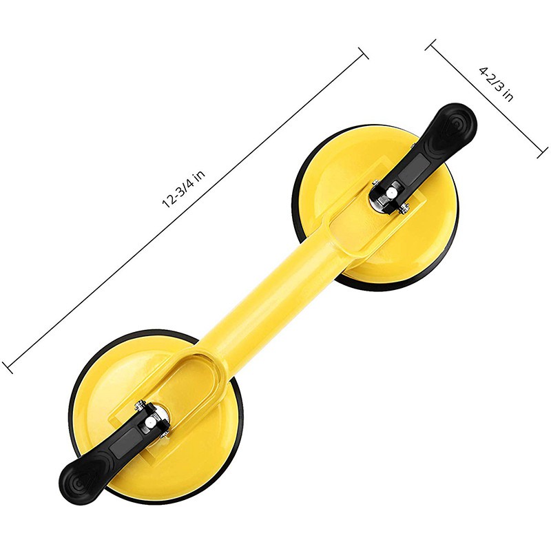 2 Pcs Glass Suction Cups Heavy Duty Aluminum Vacuum Plate Handle Glass Holder Hooks to Lift Large Glass