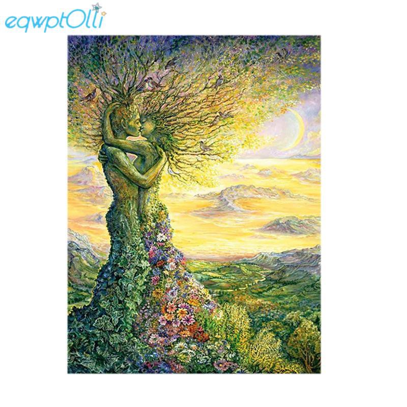 5D Old Tree Lovers Diamond Painting Kits DIY Cross Stitch Embroidery Mosaic Kit Wall Art Decor 30X40cm