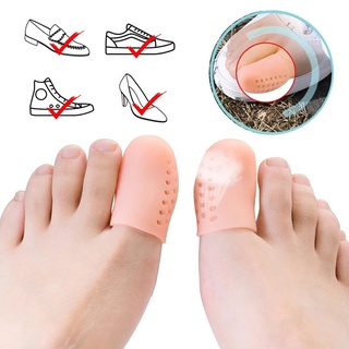 1Pair Soft Silicone Toe Caps with Holes / Breathable Pain Relief Anti-wear Toe Protector Sleeves / Foot Care Tool