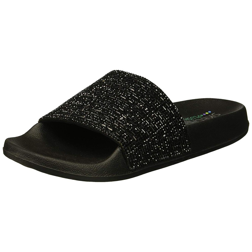 skechers plush foam slides