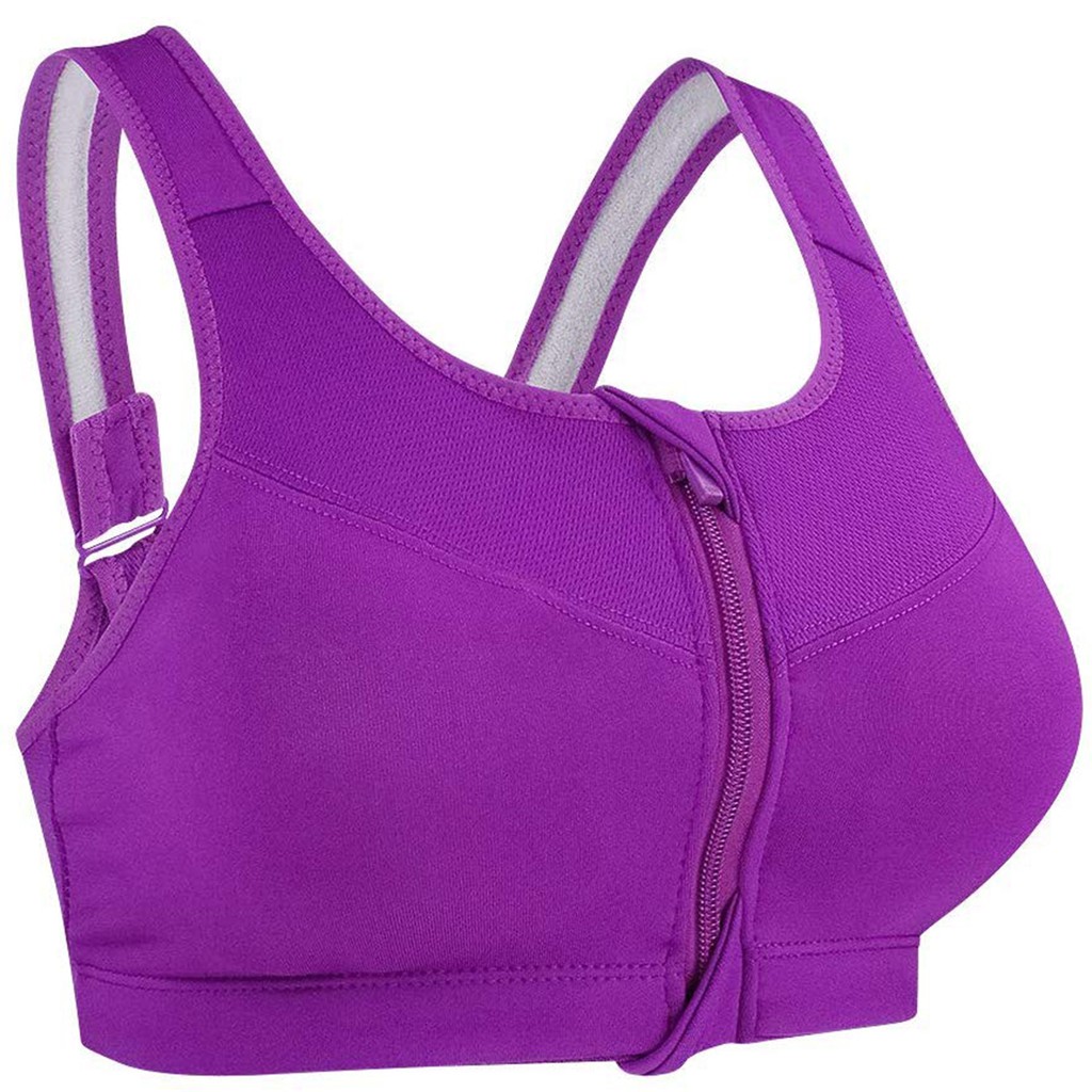 zip front compression sports bra