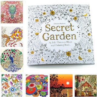 English Adult Secret Garden An Inky Treasure Hunt Coloring Painting Book