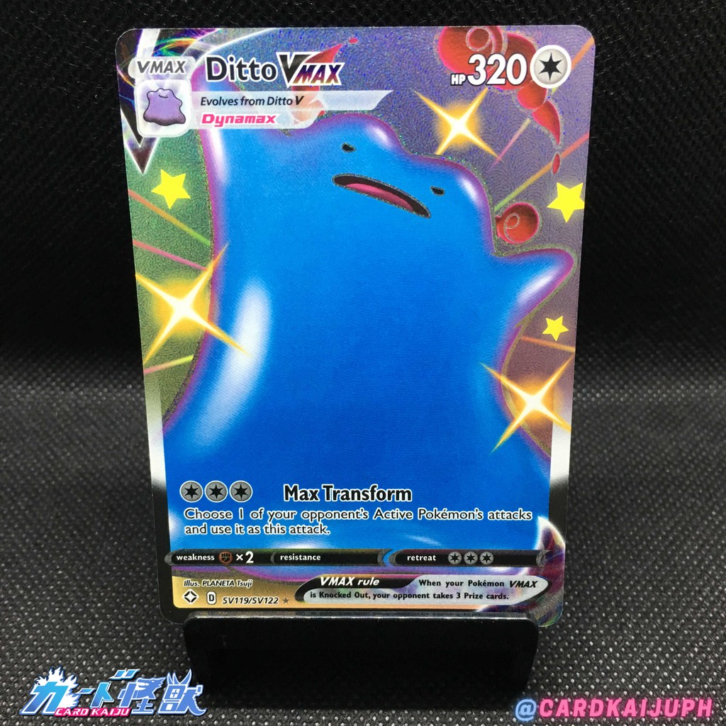 Pokemon Ditto Vmax Sv119 Sv122 Shiny Rare Pokemon Trading Card Game Shopee Philippines
