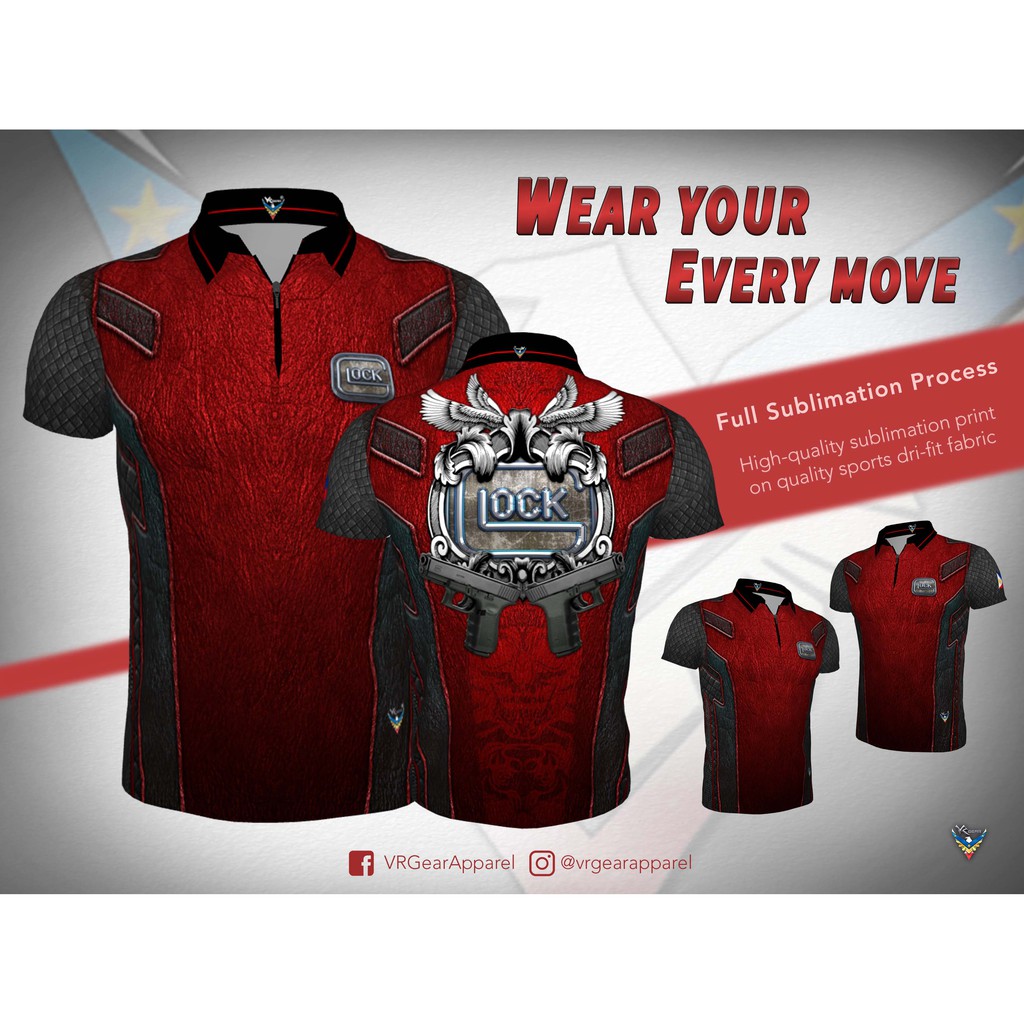 sublimation on red shirt