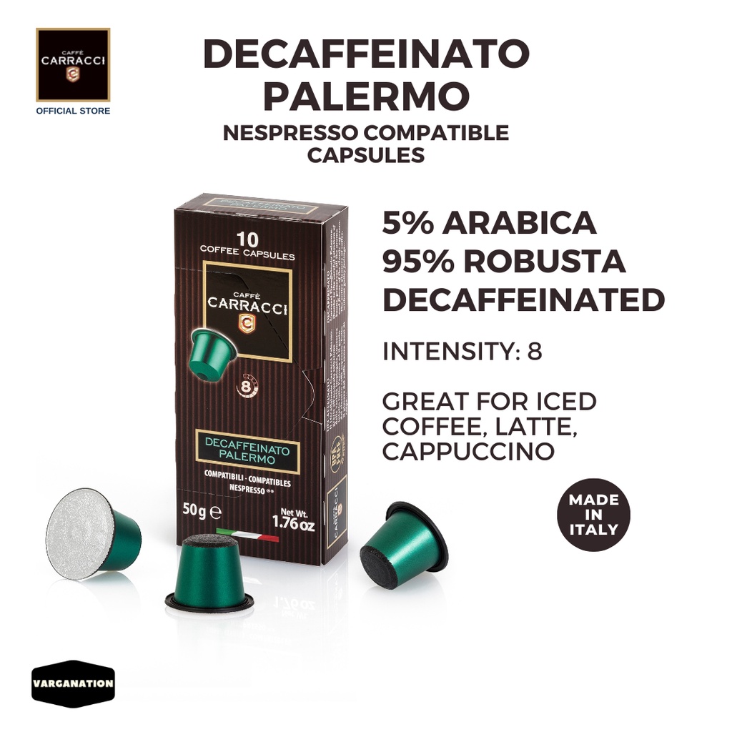 Nespresso Capsule Carracci Decaf Palermo Compatible Coffee Pods