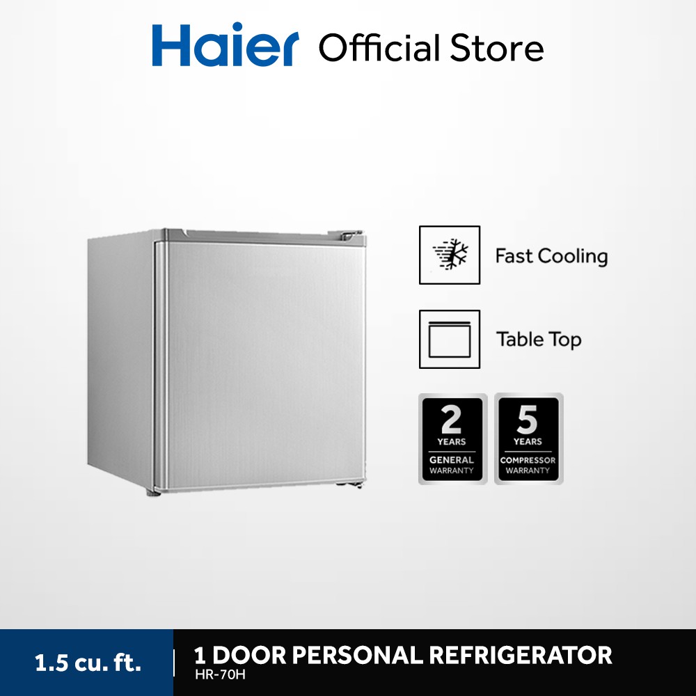 Haier Hr 70h 1 5 Cu Ft Fresh Cooling Single Door Personal Refrigerator Silver Shopee Philippines