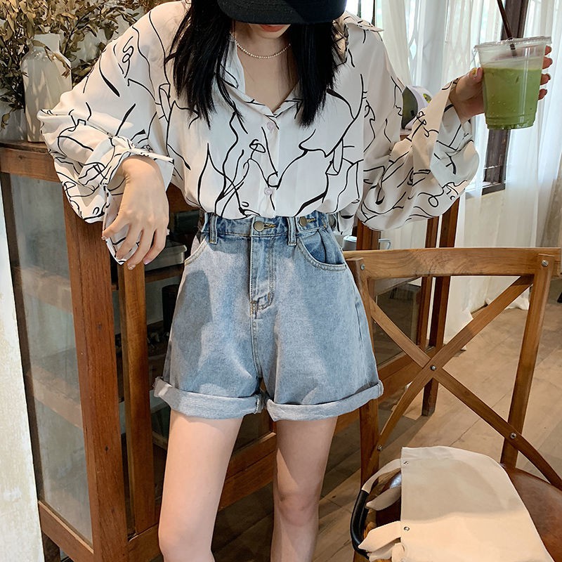 High Waist Denim Shorts Female Summer Students 21 Korean Version Of Loose Slim Fit All Match Hot Pants Black Raw Edge Super Shorts Tide Shopee Philippines