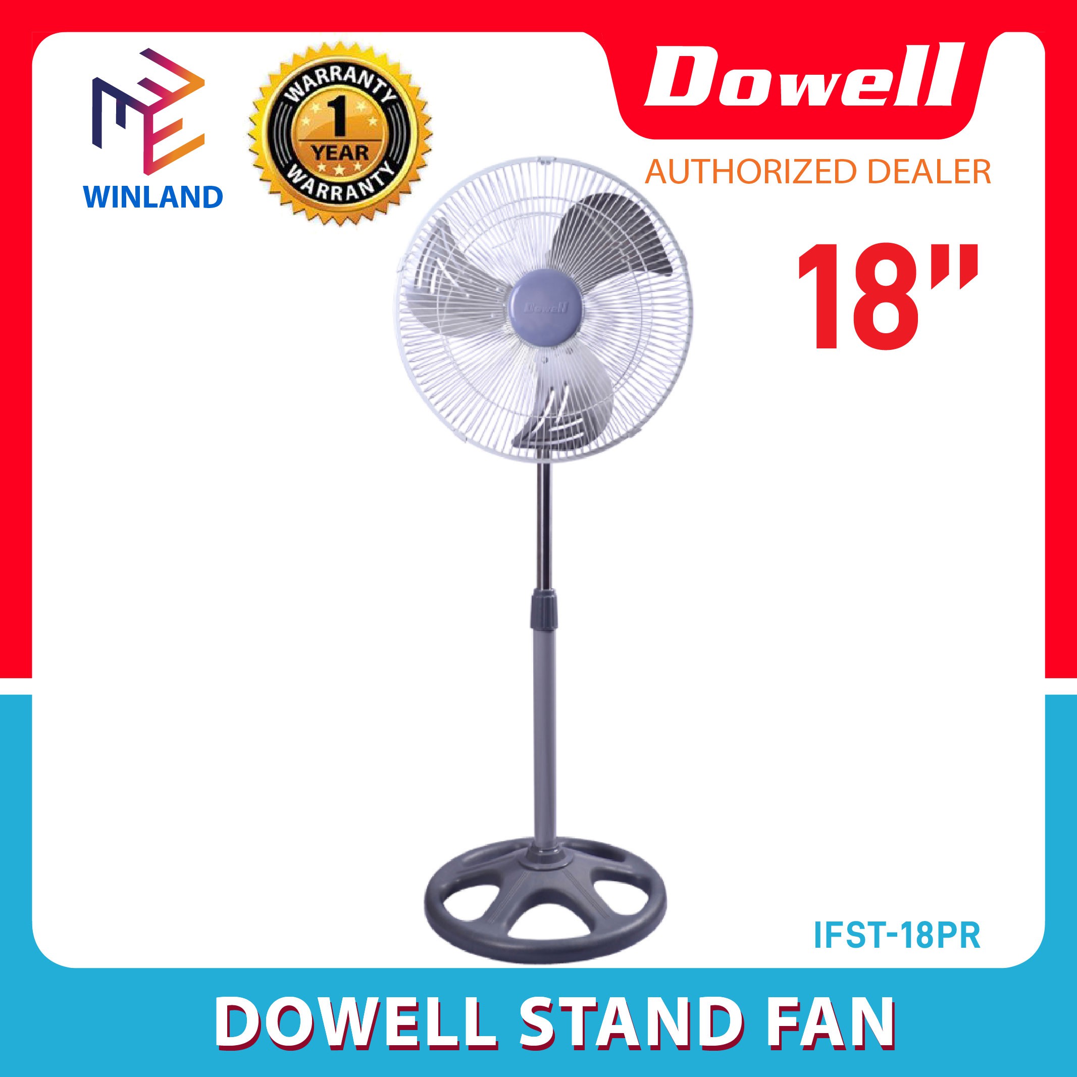 Dowell Original Maximum Cooling Power 18" Industrial Electric Fan Stand