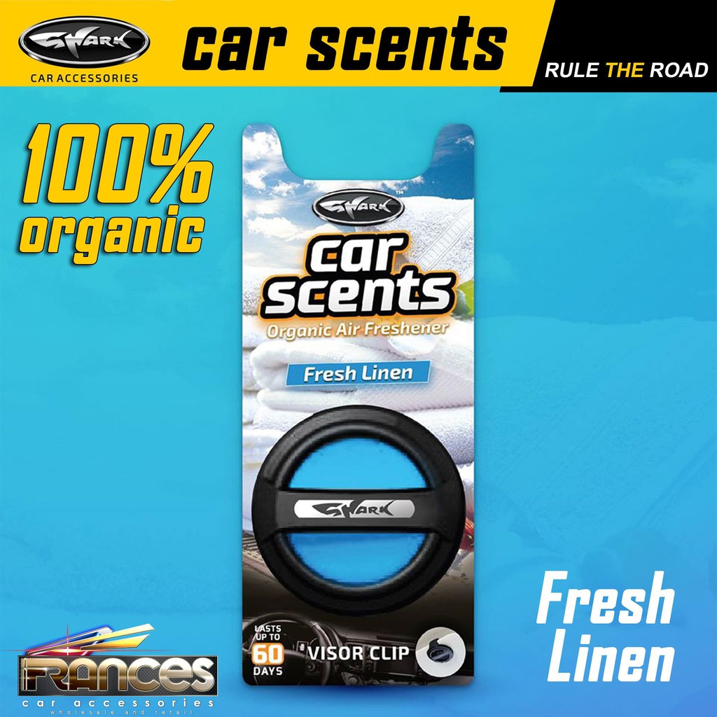 ORGANIC CAR SCENT AIR FRESHENER SHARK BRAND (fresh linen scent
