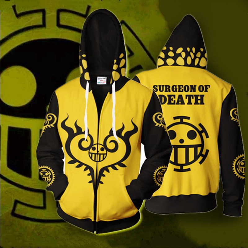 Anime One Piece Luffy Jacket 3d Printed Men S Casual Hooded Hoodie Sweater Coat Trafalgar Law Shopee Philippines