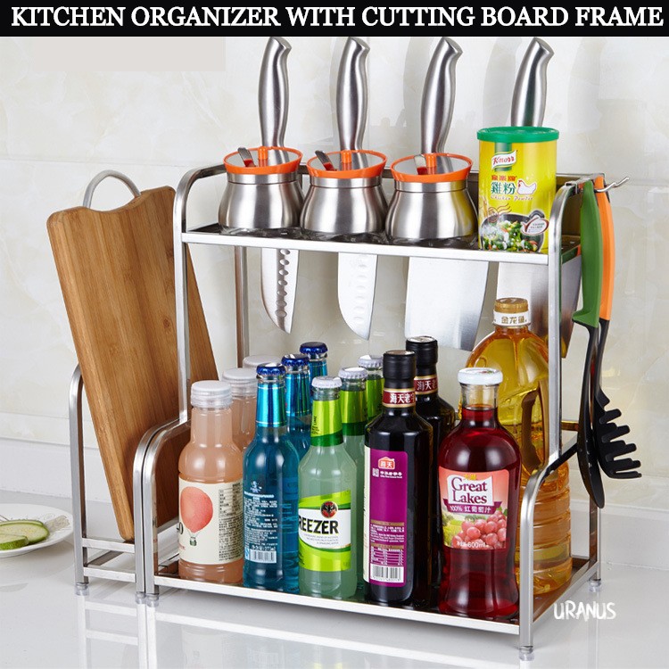 Anti Rust MultiFunctional Double Layer Kitchen Rack Shelf Organizer