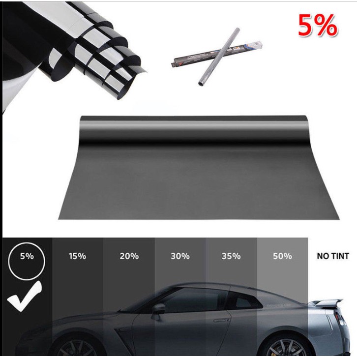 PRO ANTI-SCRATCH CAR WINDOW TINT FILM TINTING LIGHT BLACK SMOKE 50% 76cm x 3M 