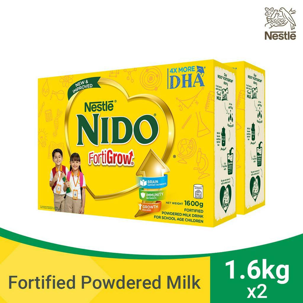 NIDO FORTIGROW Fortified Powdered Milk Drink 1.6kg - Pack of 2 | Shopee ...