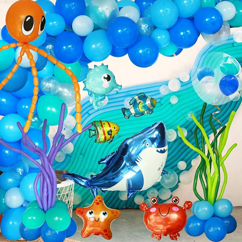 Ocean Balloons Under Sea World Matte Balloon Blue Green Crab Shark Baby Shower For Kids Birthday Decor Party Decorations Shopee Philippines