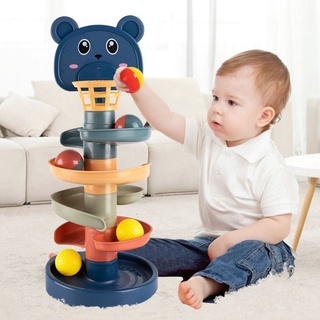 Children's Fun Track Slide Ball Tower Shooting Stacks of High Baby Puzzle Rolling Baby Toys