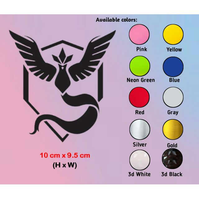 Cheapest Mystic Die Cut Vinyl Sticker And Decal Cod Pokemon Go Shopee Philippines