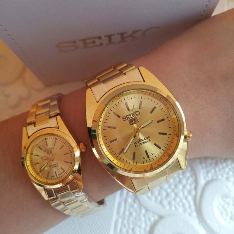 Buy 1 Take 1 24k Gold-Plated Adjustable Heart Couple Ring And Seiko Couple  Watch | Shopee Philippines
