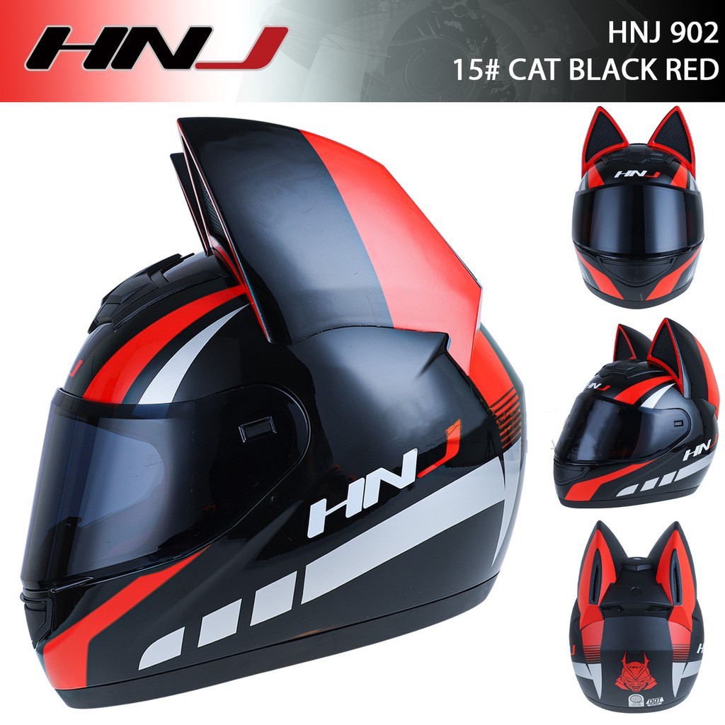 HNJ Cat Helmets 902 Full Face Smoke Visor Motorcycle Helmet Meets BPS