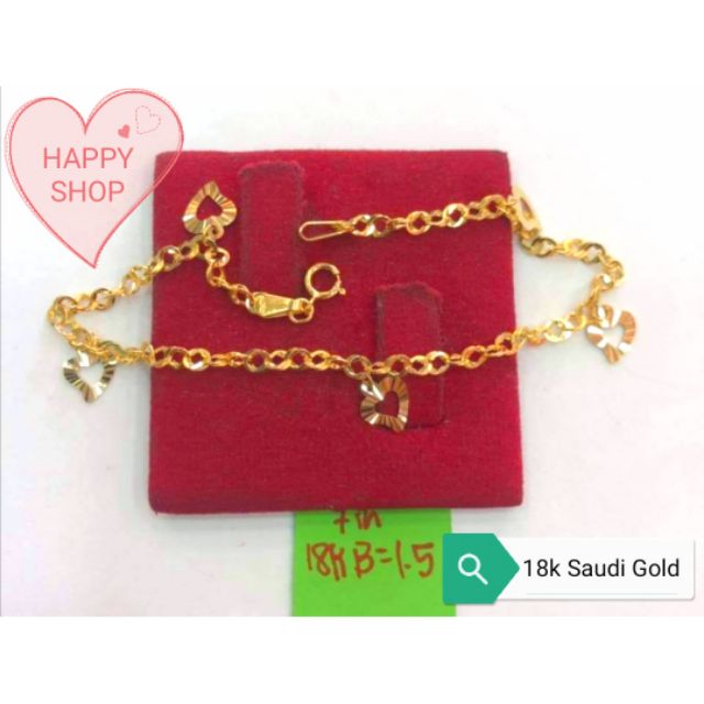Pawnable,Authentic,18k Saudi Gold bracelet jewelry for women,1.5gram/7 ...